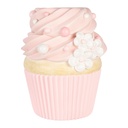 Decorative Stool Pink White 38x39x42 cm