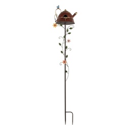Clayre & Eef Picchetto da giardino 27x24x147 cm Rosso Metallo
