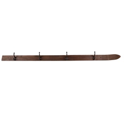 [5H0727] Wall Coat Rack 4 Hooks Brown 170x8x12 cm