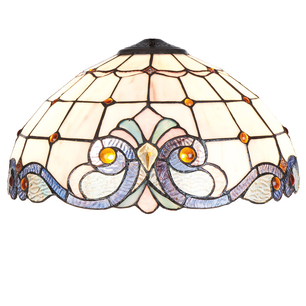 Lampenschirm Tiffany Beige, Blau Ø 40x21 cm