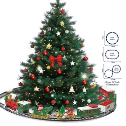 [66797] Décoration Train de Noël Vert Rouge 117x56x5 cm