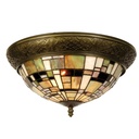 Deckenleuchte Tiffany Grün, Braun, Beige Ø 38x19 cm E14/max 2x40W