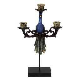 [6PR6472] Kerzenständer Blau Goldfarbig 25x10x42 cm