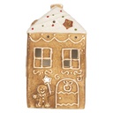 Portacandele Natale Casette Marrone Bianco 9x7x16 cm