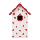 Birdhouse White Red 15x10x22 cm