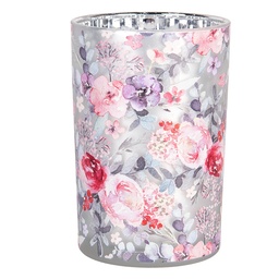 [6GL4971] Porta tealight Grigio Rosa Ø 12x18 cm