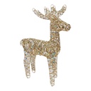 Décoration de Noël Renne avec LED Couleur or 43x18x61 cm / 3xAA