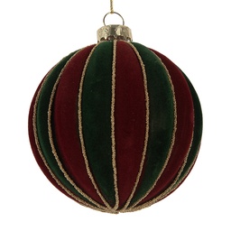 [6GL5283] Boule de Noël Rouge Vert Ø 8x8 cm