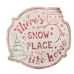 [6Y6199] Textschild Weiß Rot 40x1x39 cm