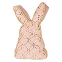 Cale Porte/Coussin Lapin Rose couleur Or 20x7x31 cm