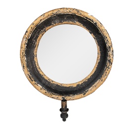 [52S313] Wall Mirror with Lamp Brown Black 50x18x60 cm E14/max 1x25W