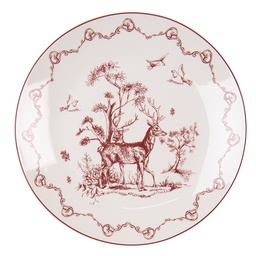 [PFTDP] Tableware Diner Plate Beige Red Ø 20x2 cm