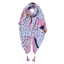 Juleeze Printed Scarf 90x180 cm Pink Blue Synthetic