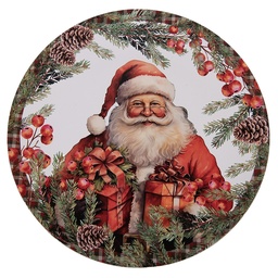 [66403] Presentation Plate White Red Ø 40x1 cm