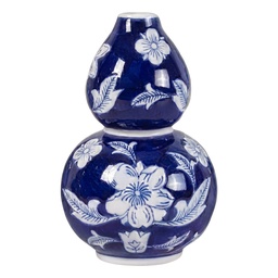 [6CE2552] Vaso Bianco Blu Ø 13x21 cm