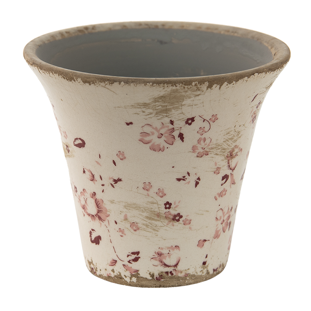 Vaso Porta Pianta Rosa, Beige Ø 12x11 cm