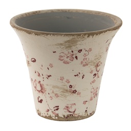 [6CE1418] Flower Pot Inside Pink, Beige Ø 12x11 cm