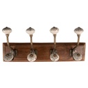 Appendiabiti 4 Ganci Marrone, Beige 45x11x17 cm