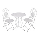 Bistro Set Table Chairs (3 pcs) White Ø 60x70 / 50x40x93 cm (2)