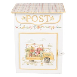 [6Y5998] Letterbox Wall White Yellow 23x13x32 cm