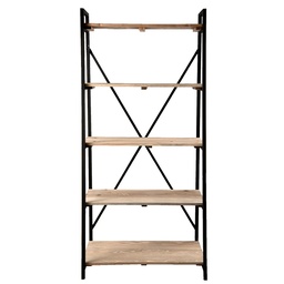 [5Y0368] Porte-livres Noir 90x47x191 cm