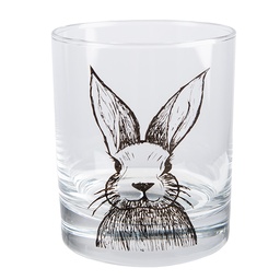 [RAEGL0001] Drinking glass Transparent Black Ø 8x9 cm / 300 ml