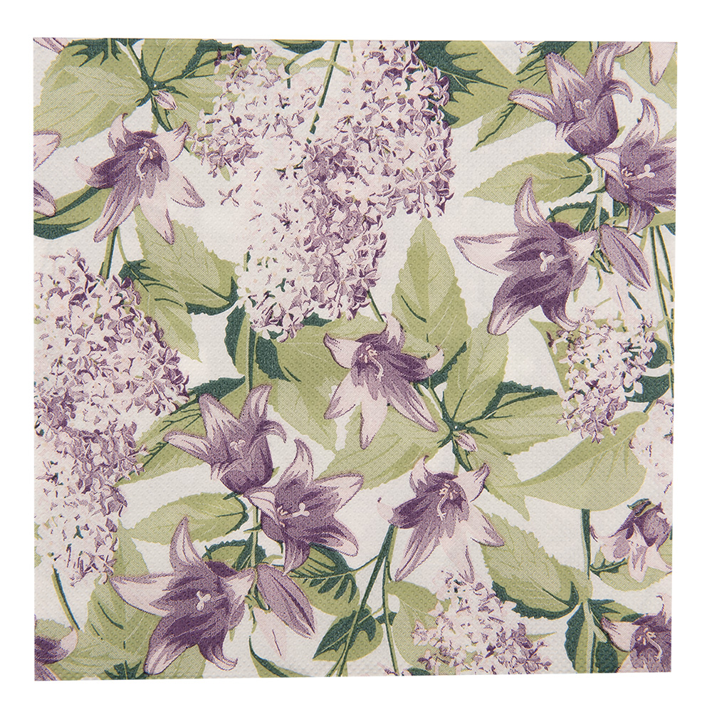Serviettes en papier Blanc Violet 33x33 cm (20)