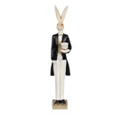 Decoration Rabbit Beige White, Black 7x6x32 cm