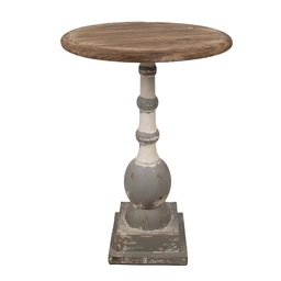 [5H0689] Beistelltisch Rund Braun Beige Ø 51x71 cm