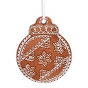 Decorazione pendente Palla di natale Marrone Bianco 8x2x10 cm