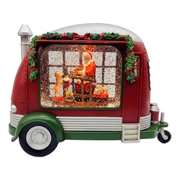 [6PR6172] Muziekdoos caravan met LED 27x11x19 cm / 3xAA