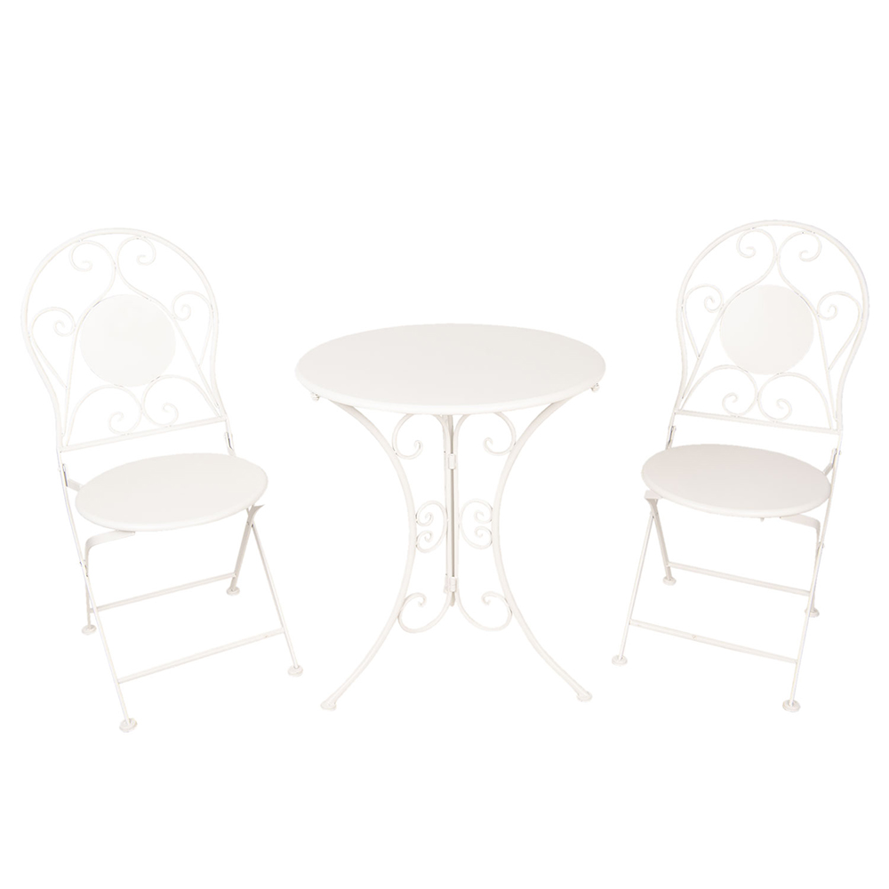 Tafel + 2 stoelen Ø 60x70 / 40x40x92 cm (2)
