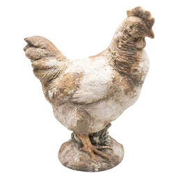 [6MG0156] Décoration Poule Beige Marron 34x18x44 cm