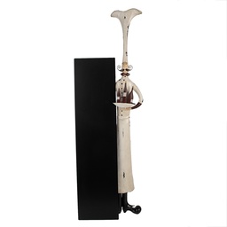 [5Y1339] Dekoration Koch mit Kreidetafel Beige Schwarz 37x14x113 cm