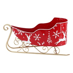 Clayre & Eef Christmas Decoration Figurine Sled Red Metal
