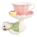 Decorazione Coniglio Bianco Rosa 20x14x17 cm