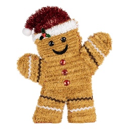 [66598] Decorazione uomo di pan di zenzero Marrone Rosso 25x4x30 cm