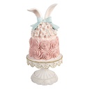 Décoration gâteau Blanc Rose Ø 17x35 cm