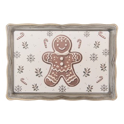 [CGM87] Plateau décoratif Beige Marron 31x22x2 cm
