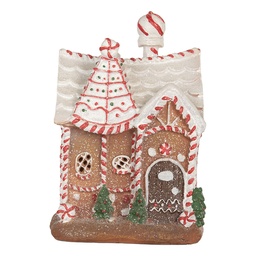 [6PR5834] Decorazione Casa con LED Marrone Bianco 16x12x23 cm