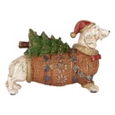 Deko Hund Weiß Grün 21x6x14 cm