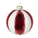 Palla di natale Rosso Bianco Ø 8x8 cm