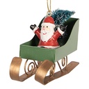 Decorative Hanger Sledge Green Red 10x3x8 cm