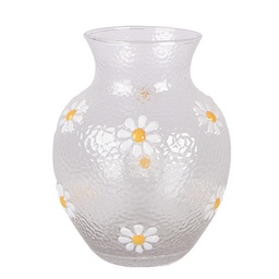 [6GL5510] Vase Verre Transparent Blanc Ø 13x16 cm