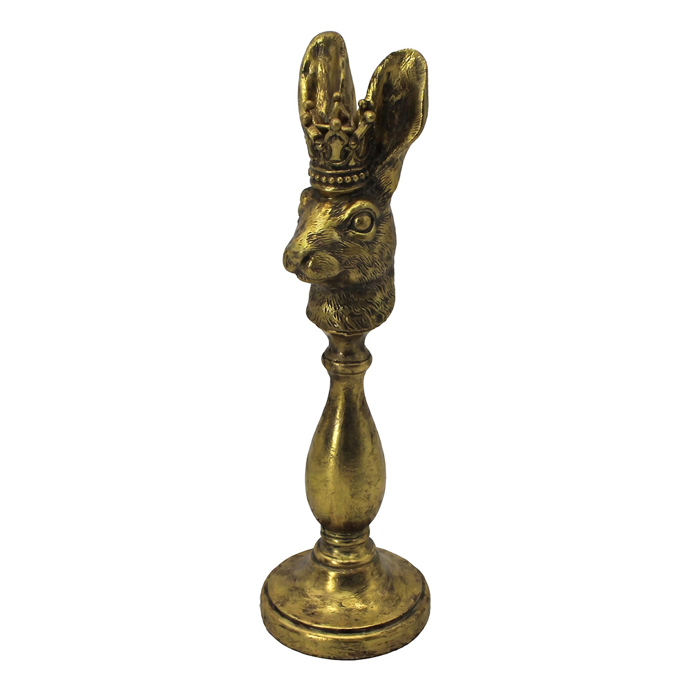 Candle Holder Rabbit Gold colored 12x12x38 cm