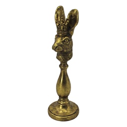 [6PR6468] Kerzenständer Kaninchen Goldfarbig 12x12x38 cm