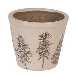 [6CENPT0001S] Flower Pot Inside Beige Green Ø 12x11 cm