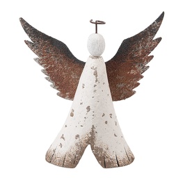 [6H2416M] Christmas Decoration Angel White Brown 14x4x15 cm