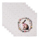Napkins Cotton Set of 6 Beige Brown 40x40 cm