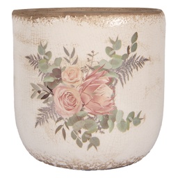 [6CE1981XL] Vaso Porta Pianta Beige Rosa Ø 20x19 cm